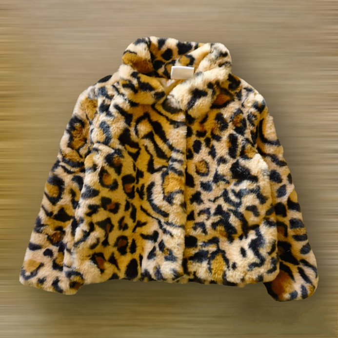 Blue Queen Leopard Faux Fur Jacket 12420 kiddie.pk